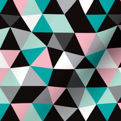 Pastel modern geometric triangle pattern LARGE