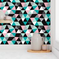 Pastel modern geometric triangle pattern LARGE