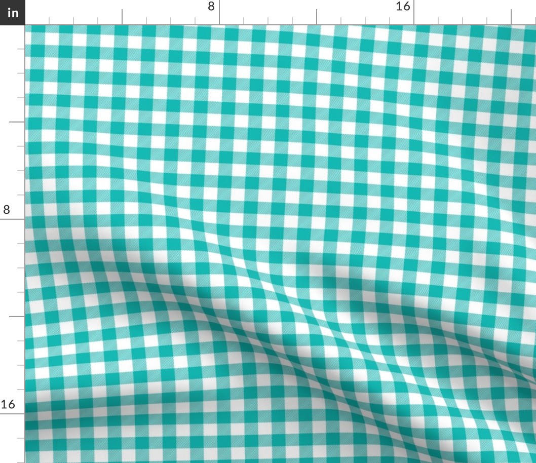 Gingham Turq half