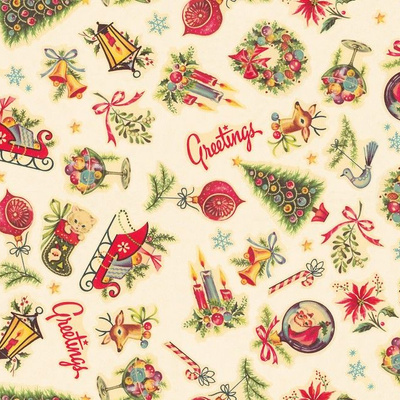 Retro Christmas Fabric, Wallpaper and Home Decor | Spoonflower
