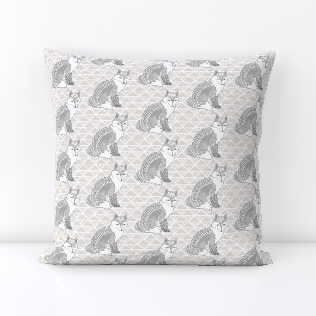 Tribal Fox in Grey