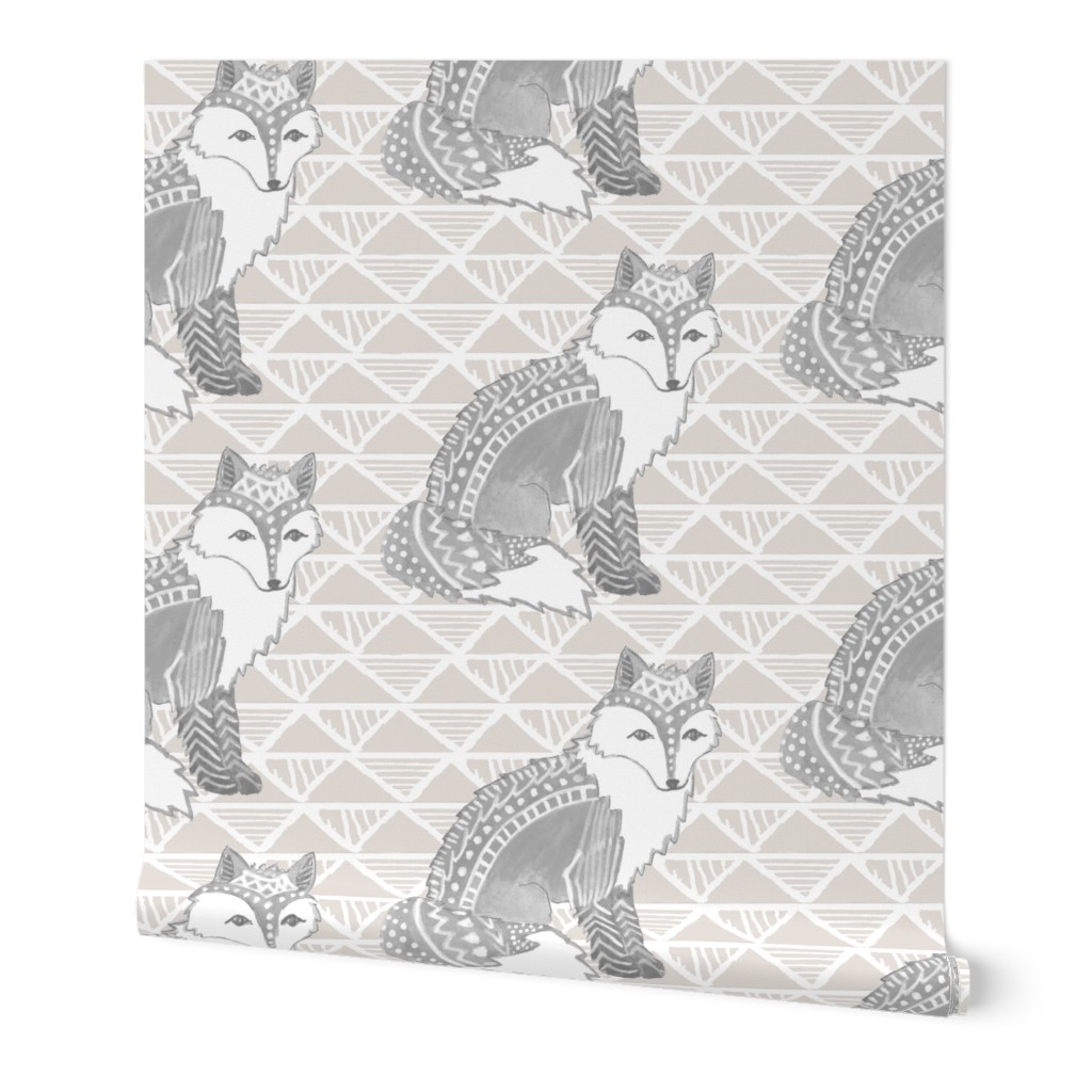 Tribal Fox in Grey