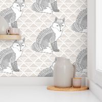 Tribal Fox in Grey