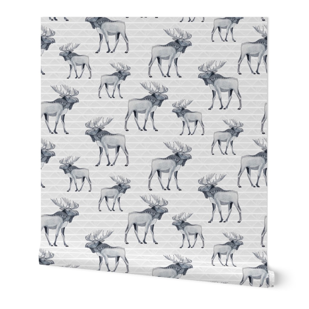 Tribal Moose in Grey