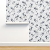 Tribal Moose in Grey