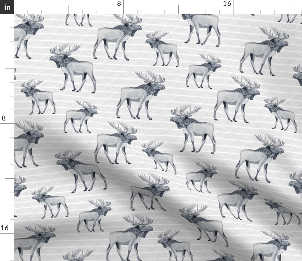 Tribal Moose in Grey