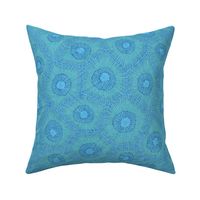 coral pattern in teal and blue
