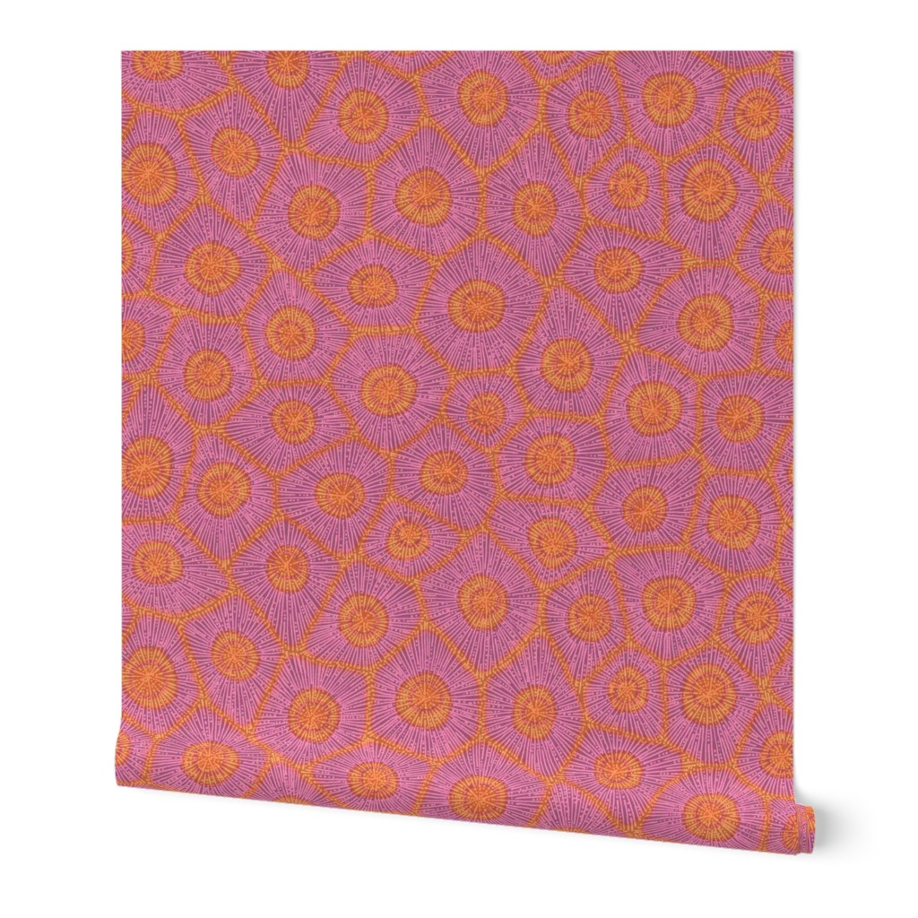 coral pattern in magenta and orange