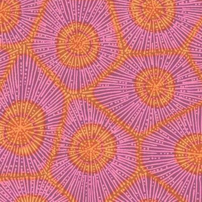 coral pattern in magenta and orange