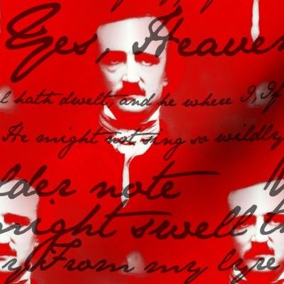 edgar allan poe ~ israfel ~ poem on portrait ~ Passion Red