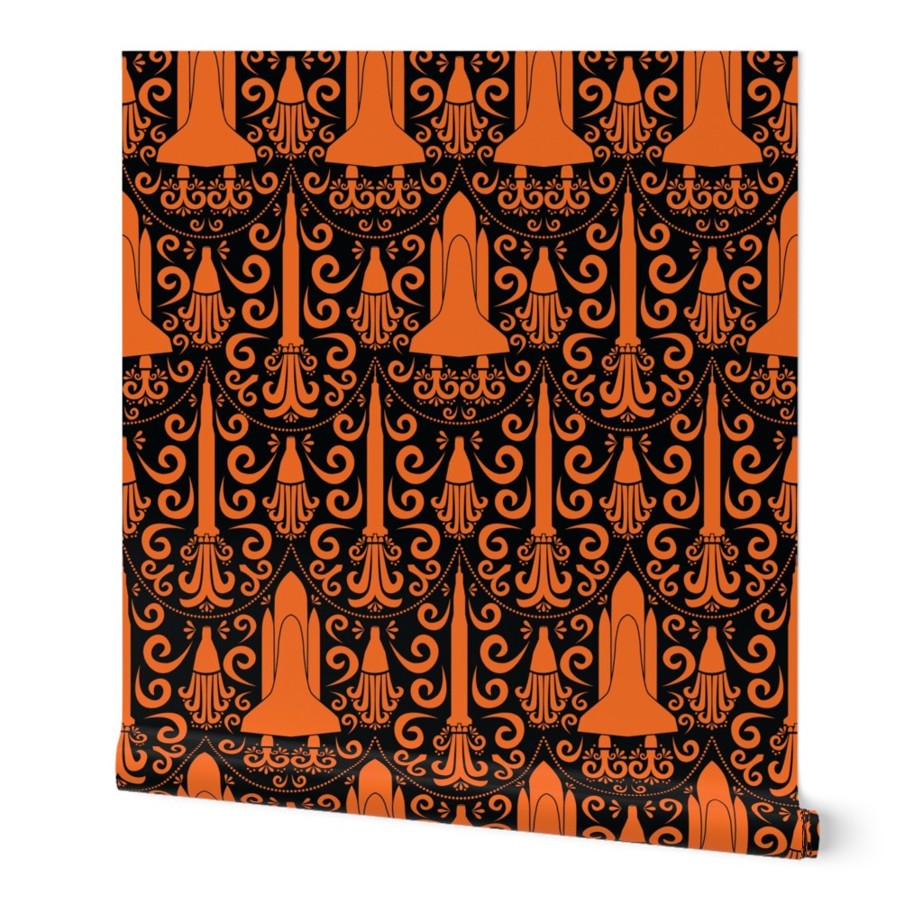 Rocket Science Damask (Black and Orange)