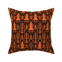 Rocket Science Damask (Black and Orange)