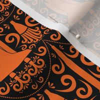 Rocket Science Damask (Black and Orange)