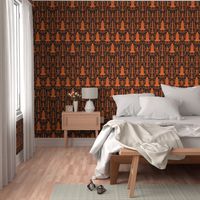 Rocket Science Damask (Black and Orange)