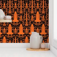 Rocket Science Damask (Black and Orange)