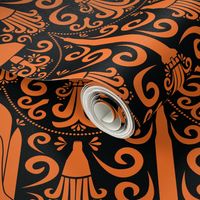 Rocket Science Damask (Black and Orange)