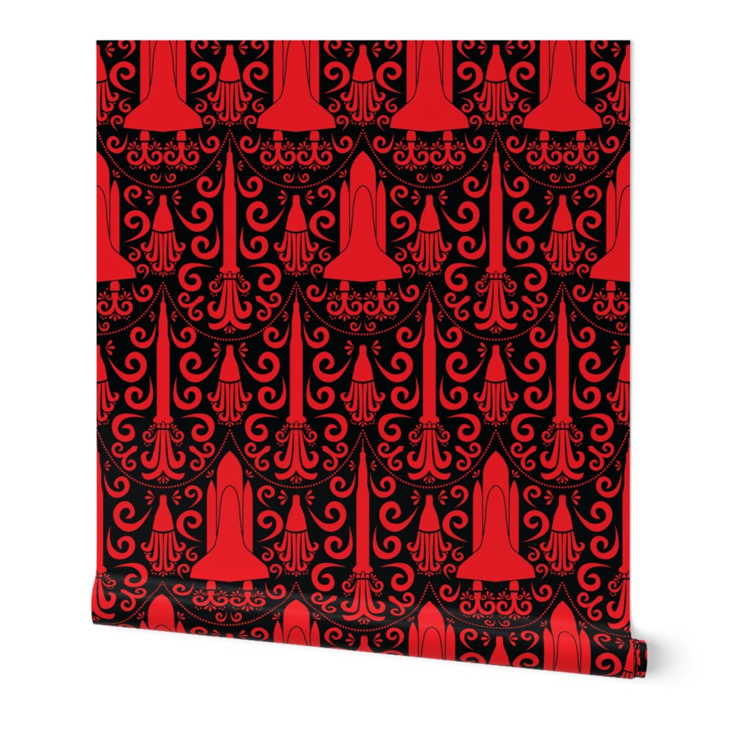 Rocket Science Damask (Black and Red)