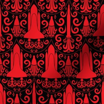 Rocket Science Damask (Black and Red)