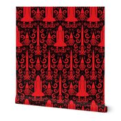 Rocket Science Damask (Black and Red)