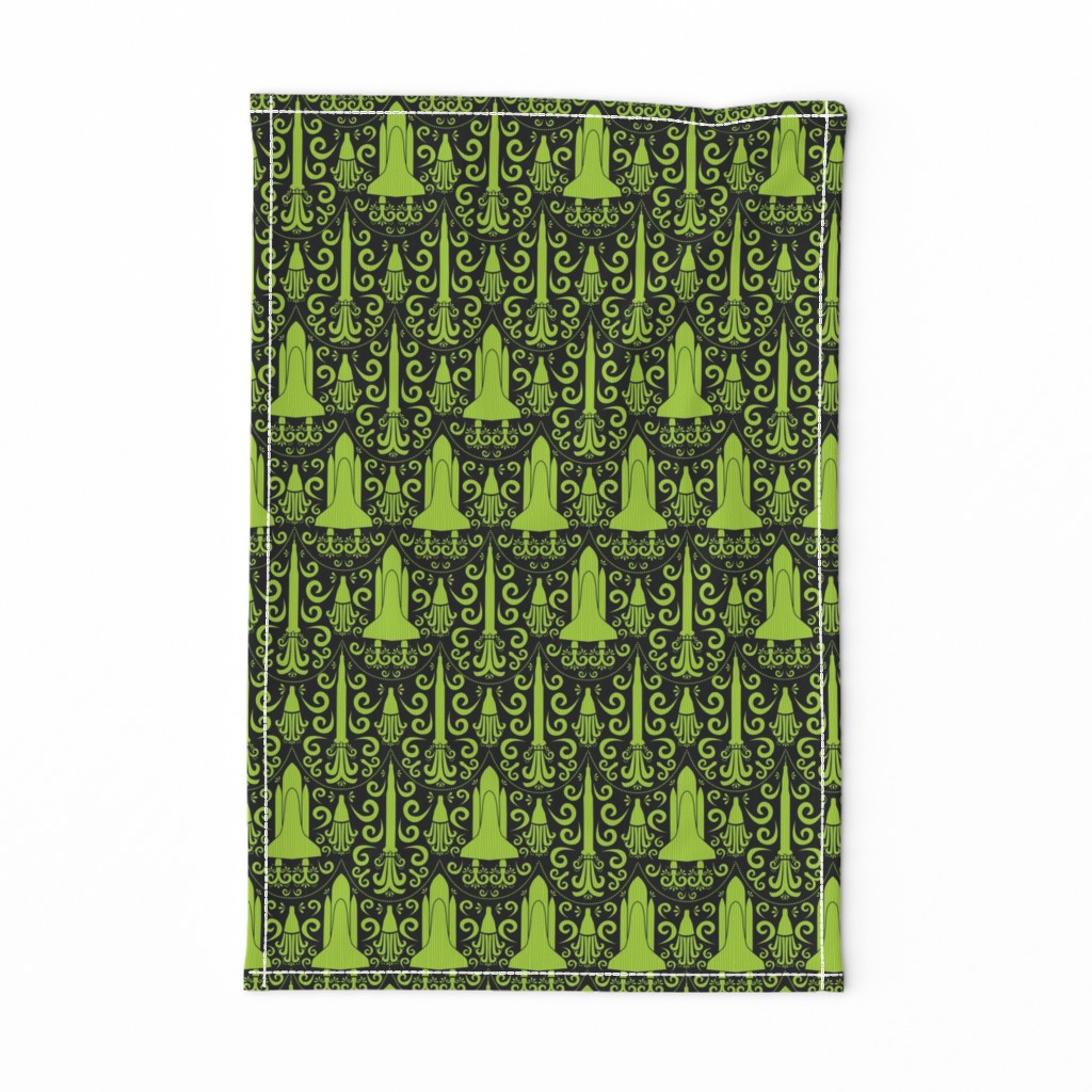 Rocket Science Damask (Black and Green)