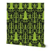 Rocket Science Damask (Black and Green)