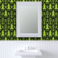 Rocket Science Damask (Black and Green)