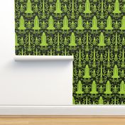 Rocket Science Damask (Black and Green)