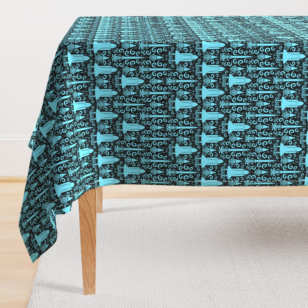 Rocket Science Damask (Black and Blue)