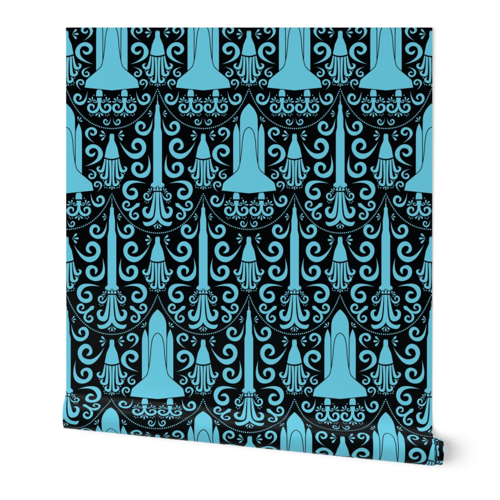 Rocket Science Damask (Black and Blue)