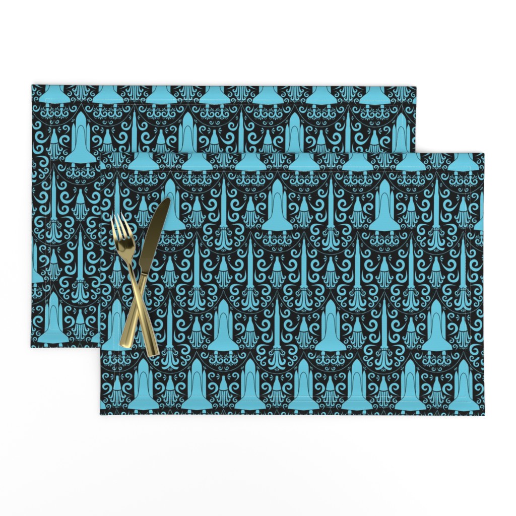 Rocket Science Damask (Black and Blue)