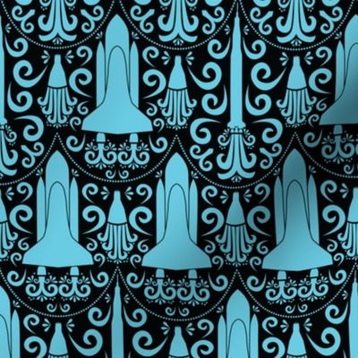 Rocket Science Damask (Black and Blue)