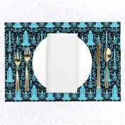 Rocket Science Damask (Black and Blue)