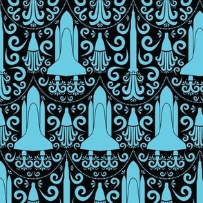 Rocket Science Damask (Black and Blue)