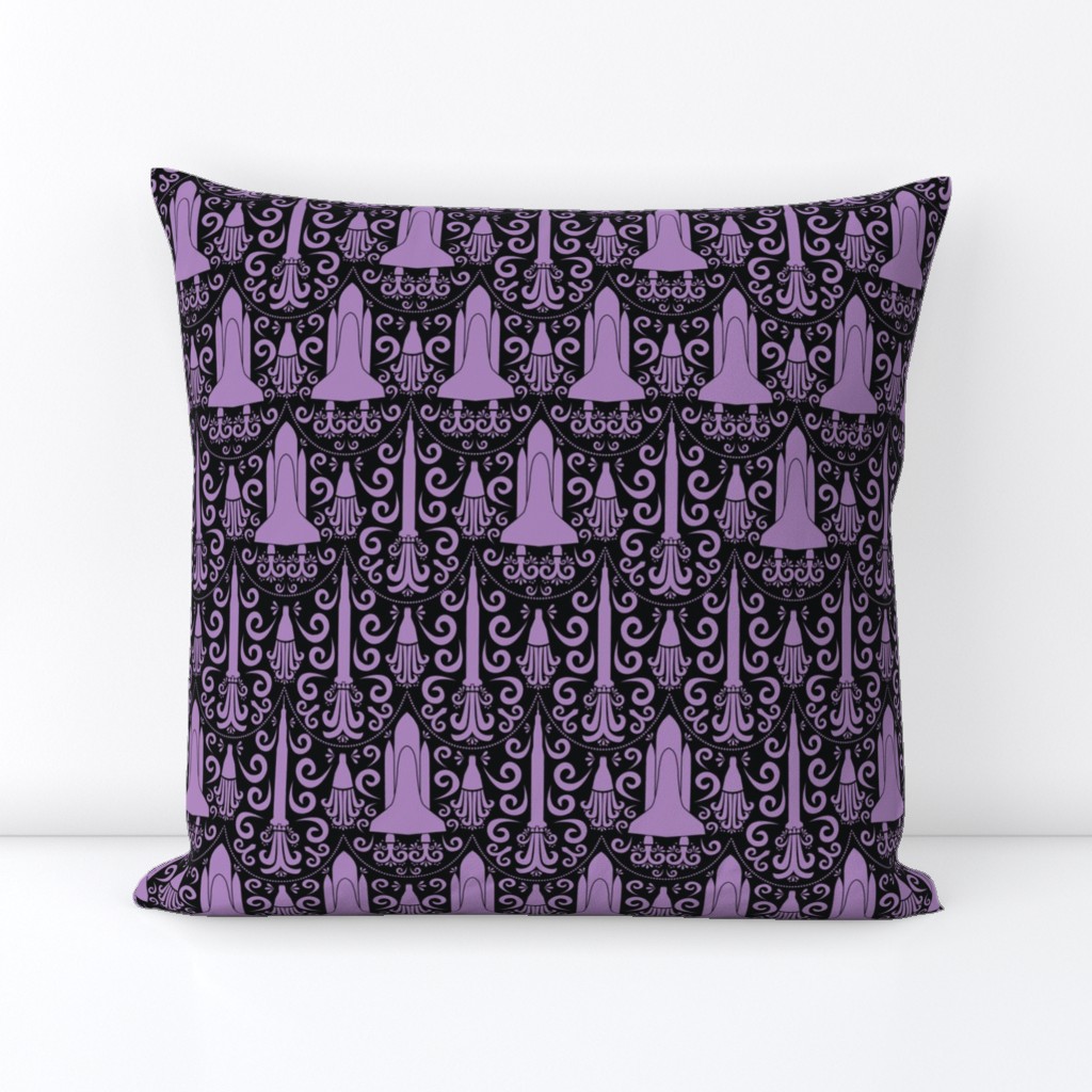 Rocket Science Damask (Black and Purple)