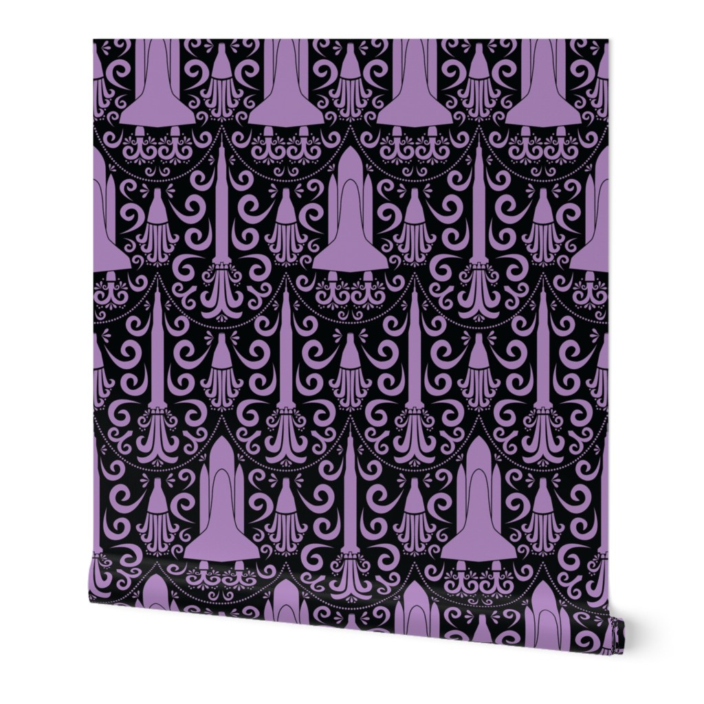 Rocket Science Damask (Black and Purple)