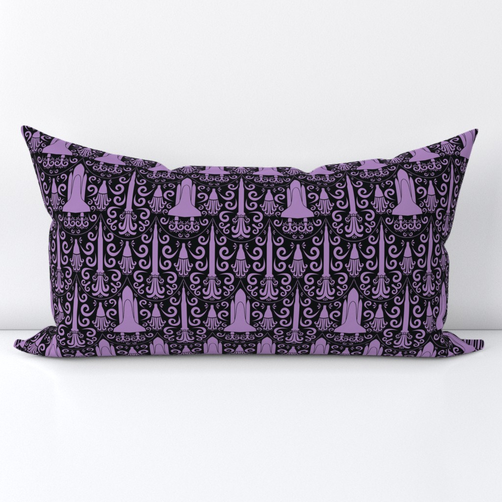 Rocket Science Damask (Black and Purple)