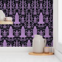 Rocket Science Damask (Black and Purple)