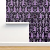 Rocket Science Damask (Black and Purple)