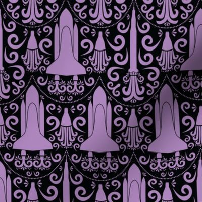 Rocket Science Damask (Black and Purple)