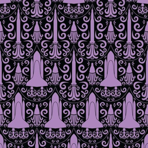 Rocket Science Damask (Black and Purple)