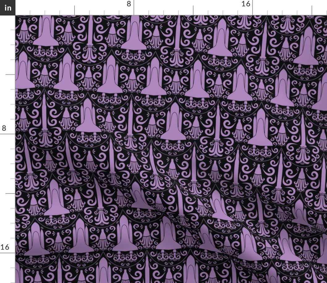 Rocket Science Damask (Black and Purple)