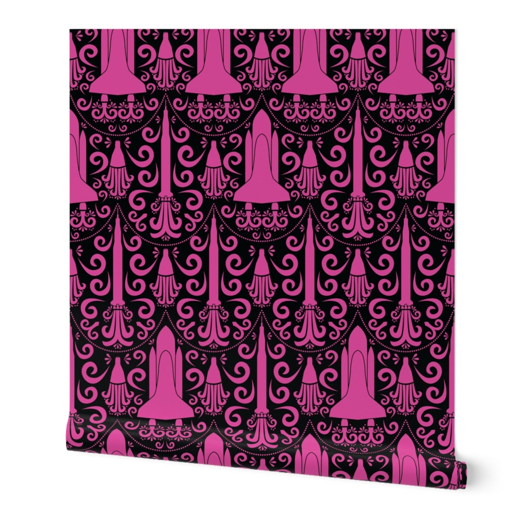 Rocket Science Damask (Black and Pink)