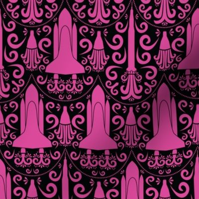 Rocket Science Damask (Black and Pink)