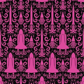 Rocket Science Damask (Black and Pink)