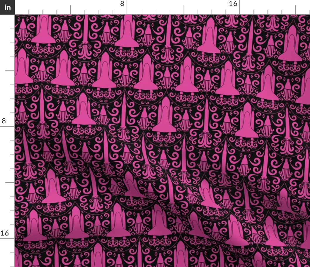 Rocket Science Damask (Black and Pink)