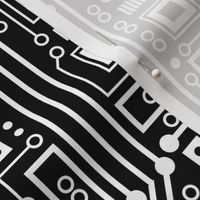 Robot Circuit Board - Large (Black and White)