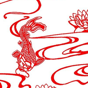 Koi in stream papercut