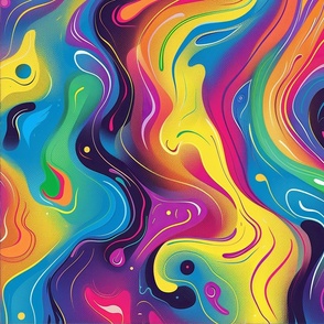 Colorful Abstract Paint Pour
