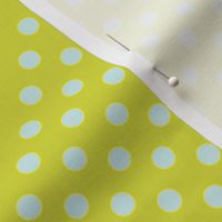 Yellow-Green with Light Blue Dots