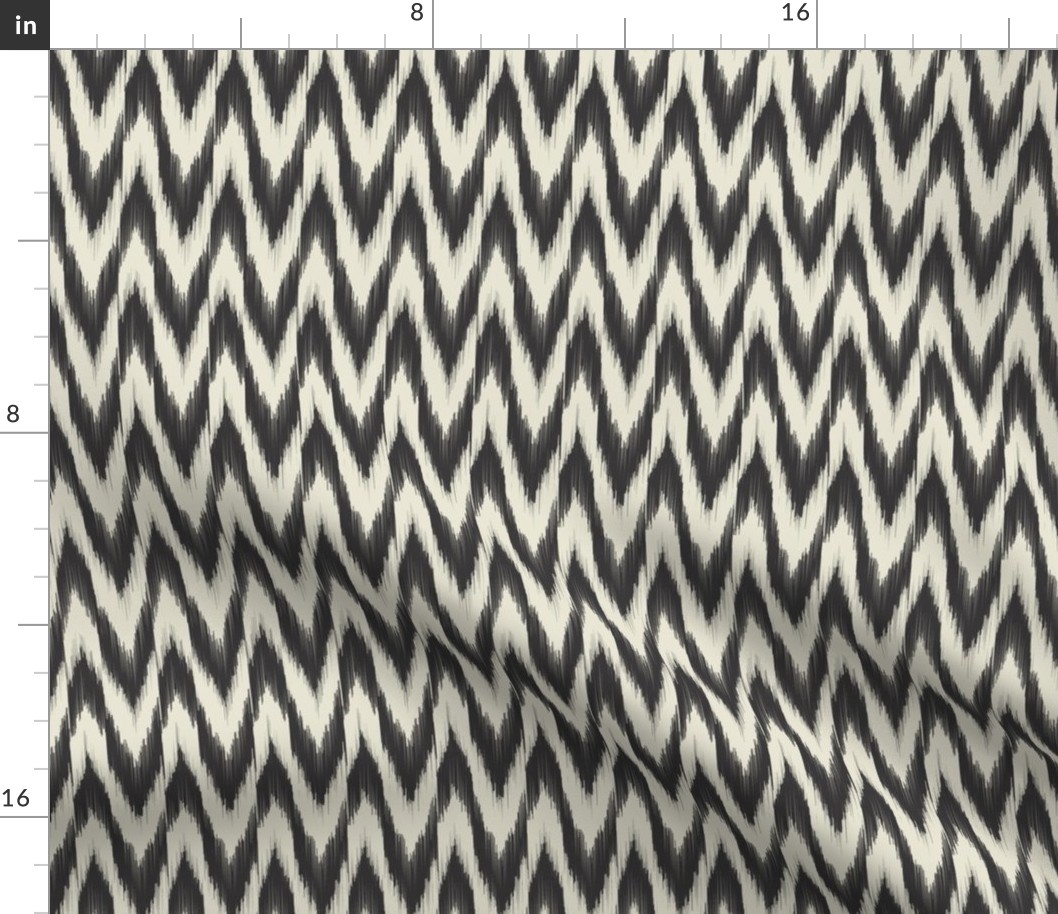 Black & Cream Ikat Waves